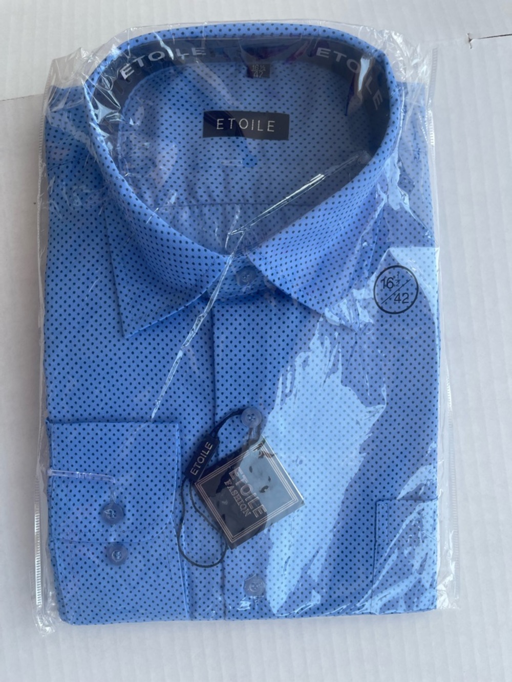 Etoile Men's Light Blue Microdot Dress Shirt